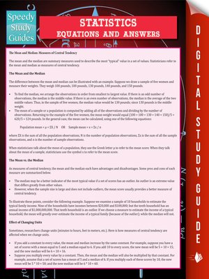 Statistics Equations and Answers - ebook